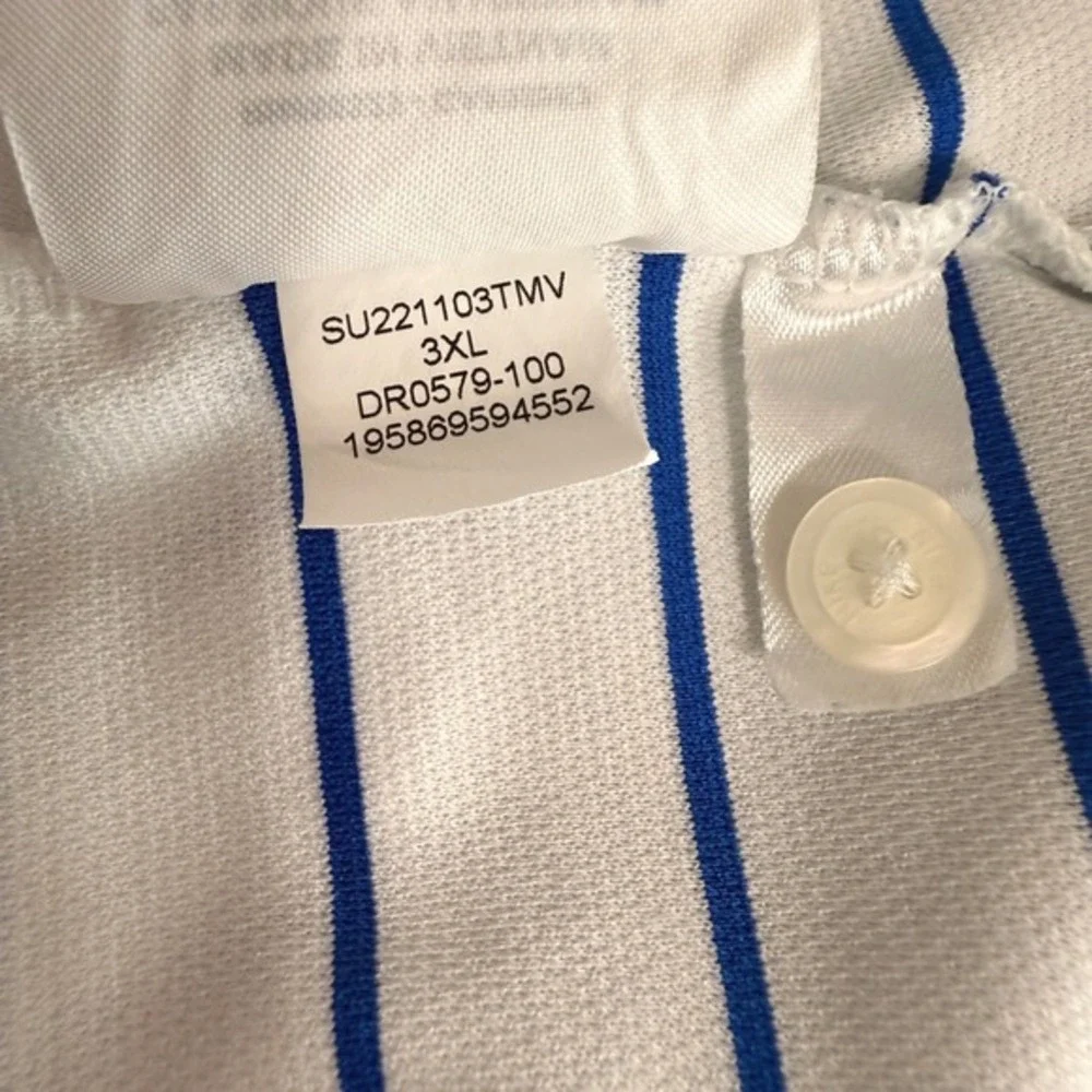 Nike Jordan Florida Gators Men 3XL Pre-Owned Polo White Striped Dri-FIT On-Field